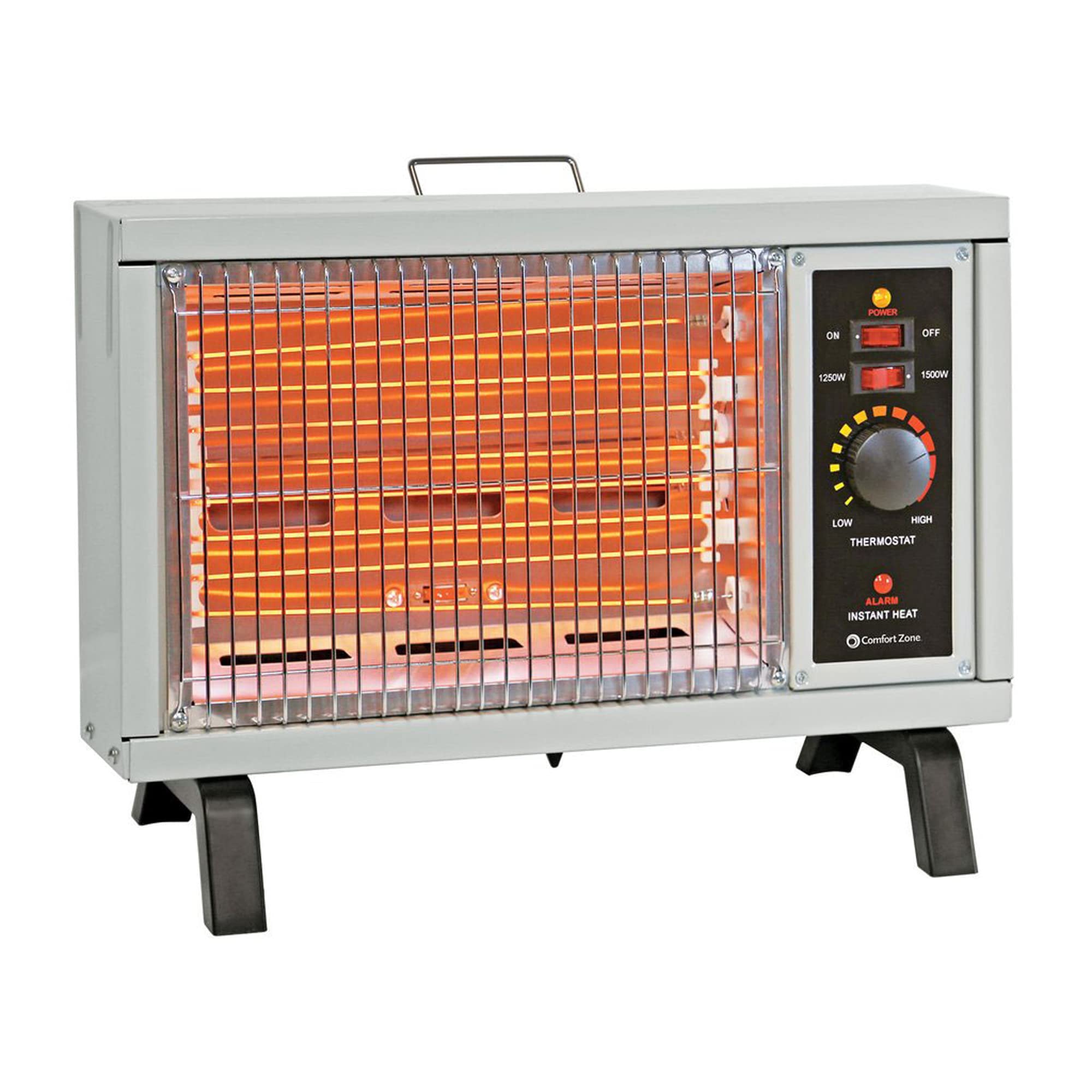 Comfort Zone Cz550 1500 Watt Portable Electric Indoor Radiant Wire Element Space Heater With Adjustable Temperature For The Home